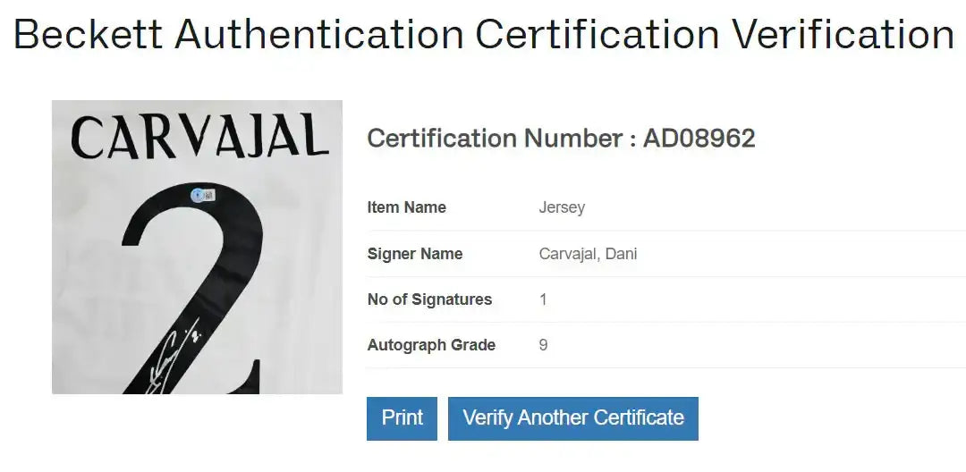 Why Beckett Authentication Matters for Signed Soccer Jerseys