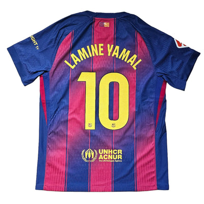 Barcelona Nr. 10 Lamine Yamal ED SHEERAN PLAY Limited Edition Size L — Signing proof