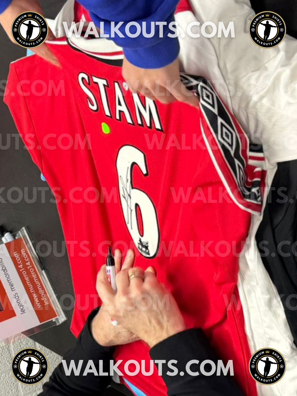 Signature close-up (signing proof) for Jaap Stam (Manchester United F.C.) — 1998-1999 • #24JST20016106
