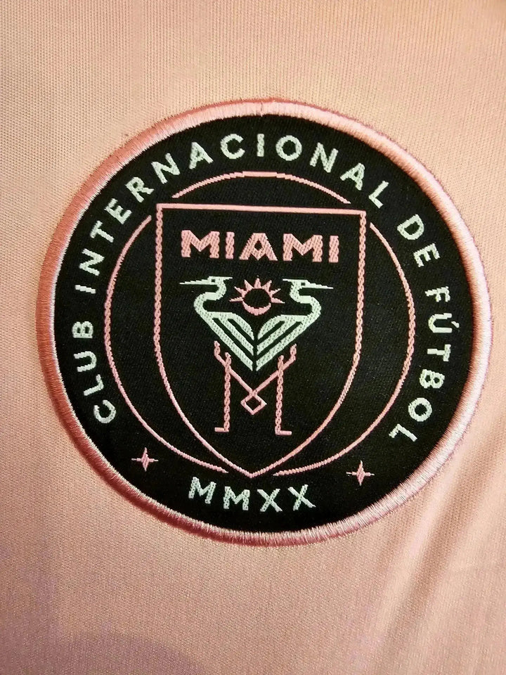 Crest detail showing the Miami International Football Club emblem with the text &