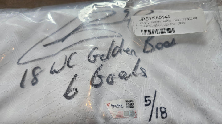 Harry Kane 9 England - Authentic Signed Jersey | WC 2018 Golden Boot Limited Edition 5/18 - Walkouts