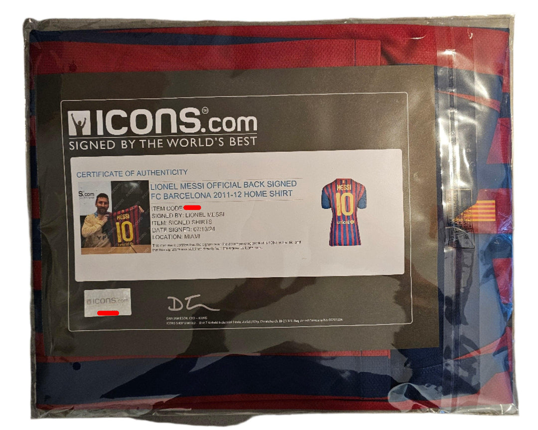 Lionel Messi 10 Barcelona 2011-2012 - Signed Soccer Jersey | ICONS Rare - Walkouts