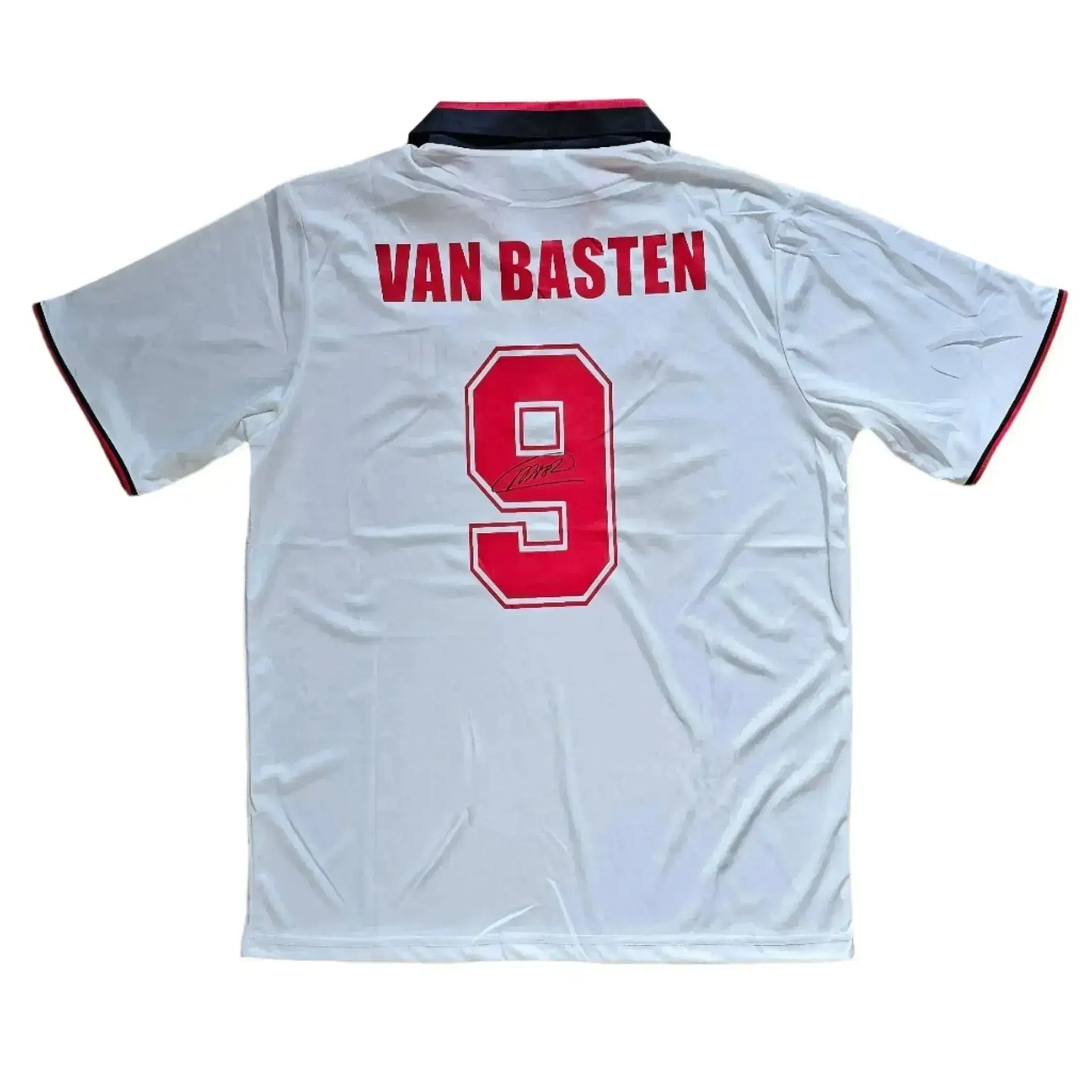 Back view showing name 'VAN BASTEN' and number '9' with signature detail.