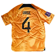 Virgil van Dijk Signed Holland Football Shirt | 2022 World Cup - Walkouts