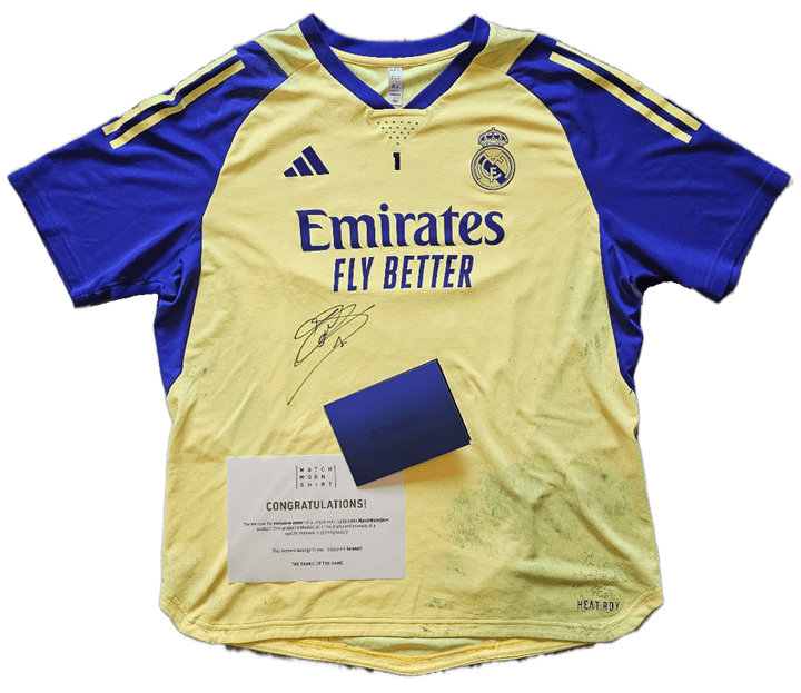 Thibaut Courtois 1 Real Madrid - Signed Player Worn | Final Training Before Wembley - Walkouts