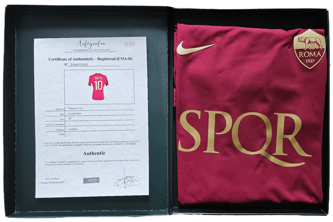 Francesco Totti 10 Roma - Signed Match Issued Shirt | Only 1 of 2 SPQR Match Shirts Made - Walkouts