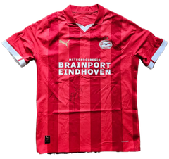 Joey Veerman 23 PSV - Signed Soccer Shirt | UEFA Champions League Dual Signed - Walkouts
