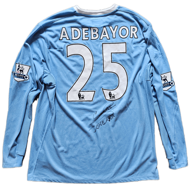 Emmanuel Adebayor 25 Manchester City 2009-2010 - Signed Soccer Shirt | Match Worn Premier League - Walkouts