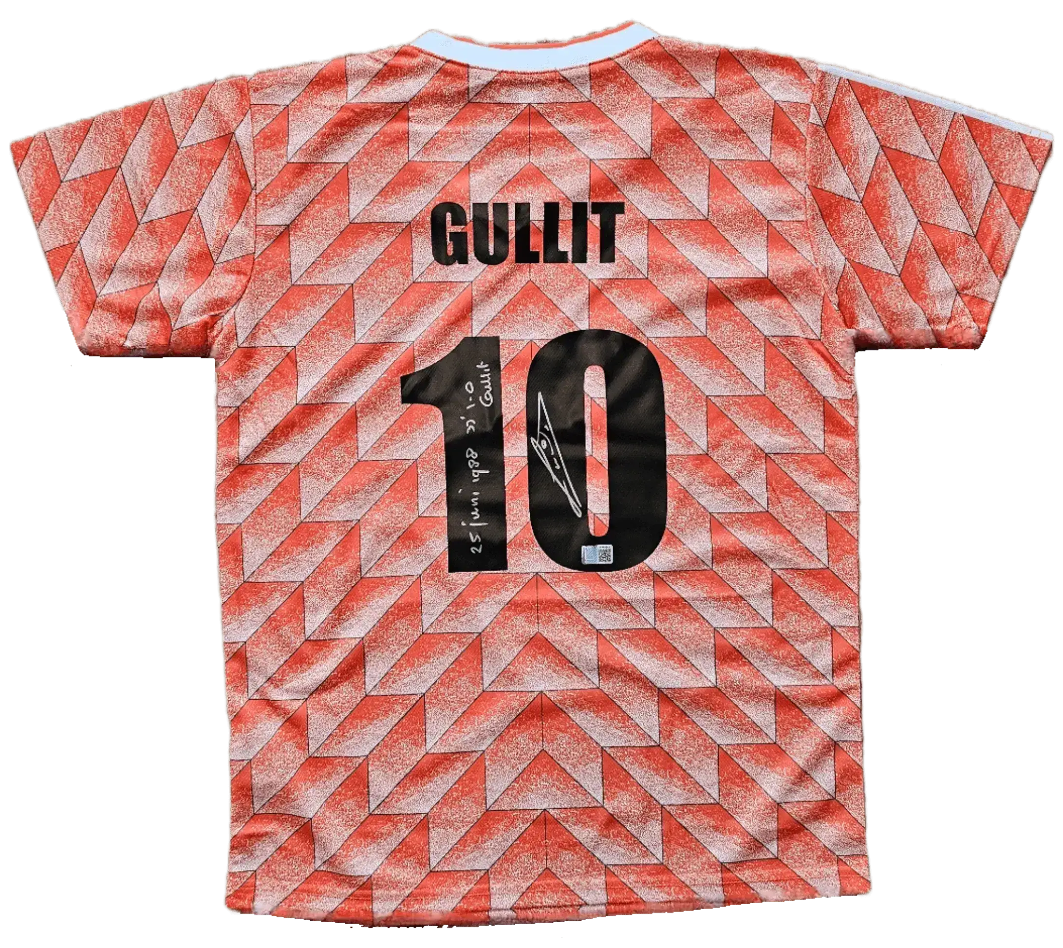 Back view showing Ruud Gullit, No. 10, with signature and text: '21 Juin 1998 2-0 Gullit'.