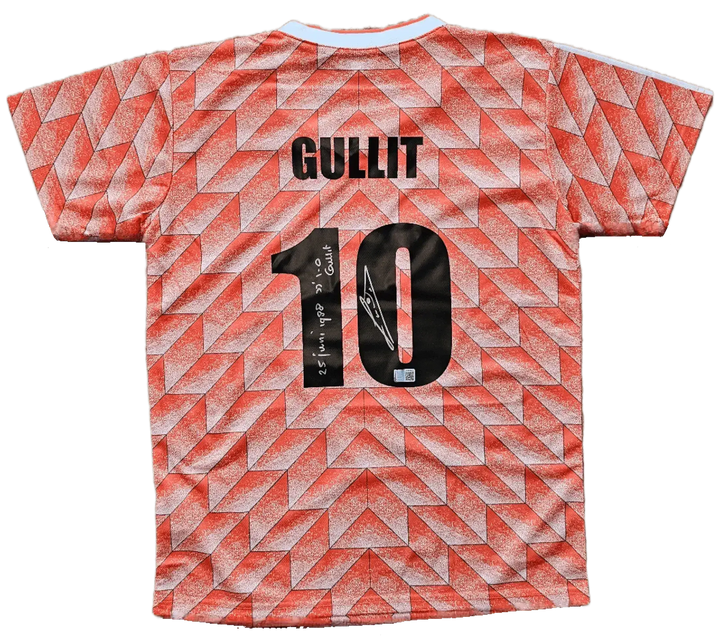 Back view showing Ruud Gullit, No. 10, with signature and text: '21 Juin 1998 2-0 Gullit'.