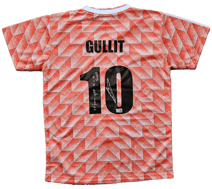 Ruud Gullit 10 Holland - Signed Soccer Shirt | Dedicated EC 1988 Goal - Walkouts