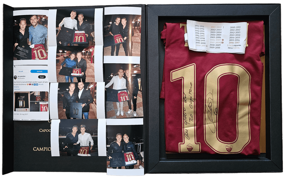 Francesco Totti 10 Roma - Player Issued Shirt | Extremely Rare Farewell Dinner Box - Walkouts