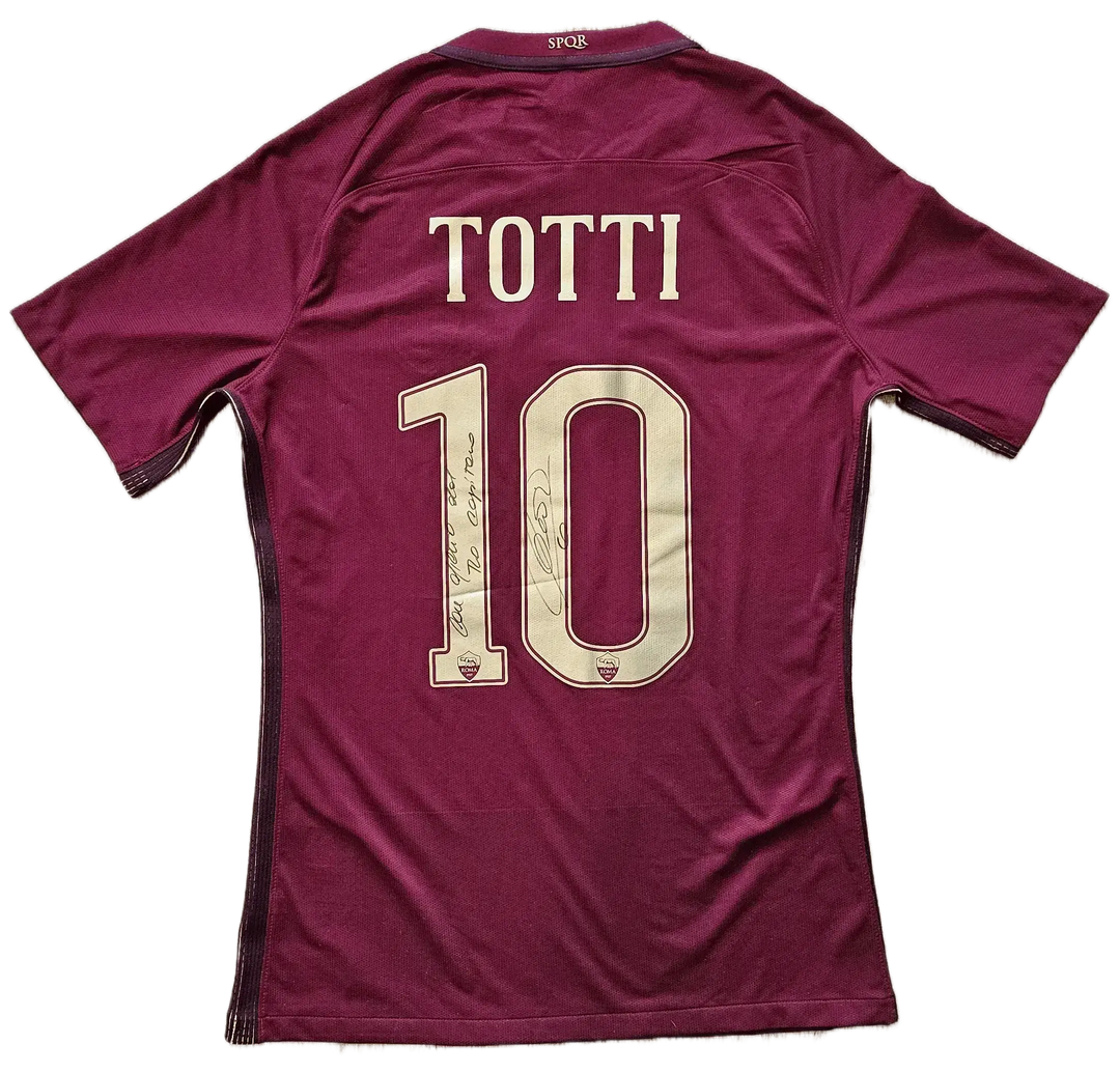 Francesco Totti 10 Roma - Player Issued Shirt | Extremely Rare Farewell Dinner Box - Walkouts