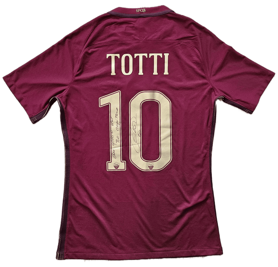 Francesco Totti 10 Roma - Player Issued Shirt | Extremely Rare Farewell Dinner Box - Walkouts