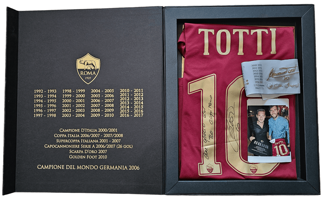 Francesco Totti 10 Roma - Player Issued Shirt | Extremely Rare Farewell Dinner Box - Walkouts