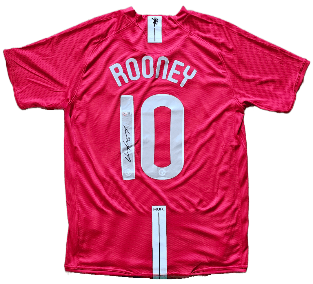 Wayne Rooney 10 Manchester United 2007-2008 - Signed Soccer Shirt | UEFA Champions League Winner - Walkouts