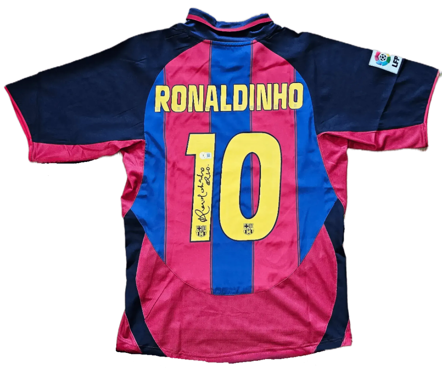 Ronaldinho 10 Barcelona 2003-2004 Home - Signed Soccer Shirt | Samba Magic Unleashed - Walkouts