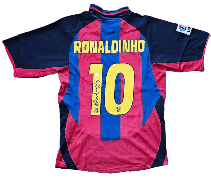 Ronaldinho 10 Barcelona 2003-2004 Home - Signed Soccer Shirt | Samba Magic Unleashed - Walkouts