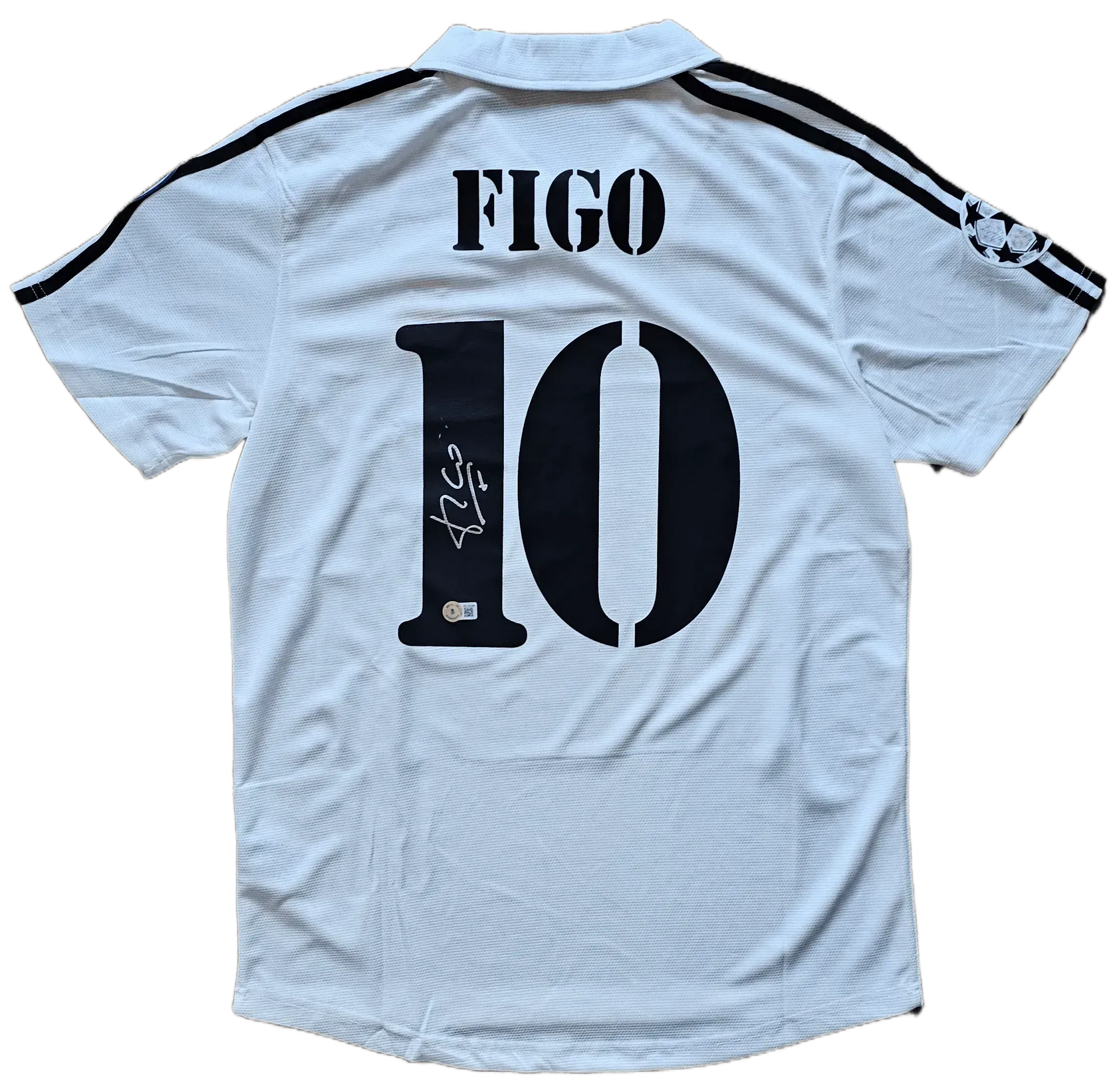 Luis Figo 10 Real Madrid 2001-2002 Home - Signed Soccer Shirt | European Champion Glory - Walkouts