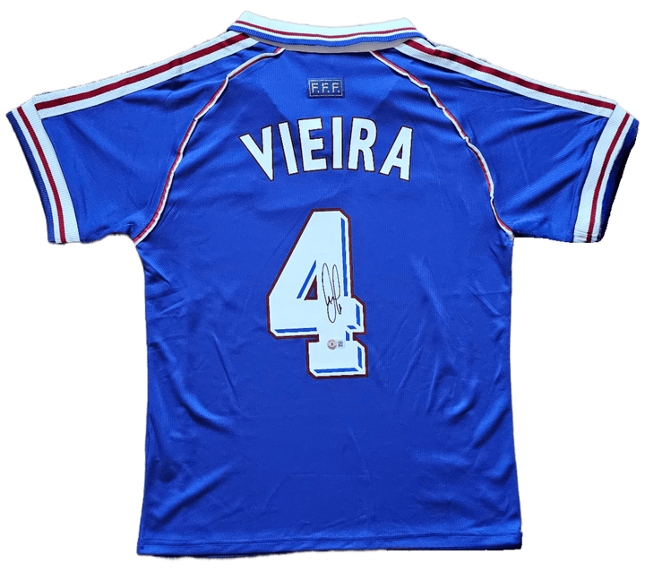 Patrick Vieira 4 France 1998 World Cup Home - Signed Soccer Shirt | Iconic Les Bleus Champion - Walkouts