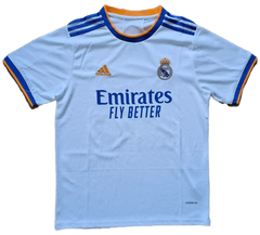 Front view showing Real Madrid crest, 'Emirates FLY BETTER' sponsor, and adidas logo.