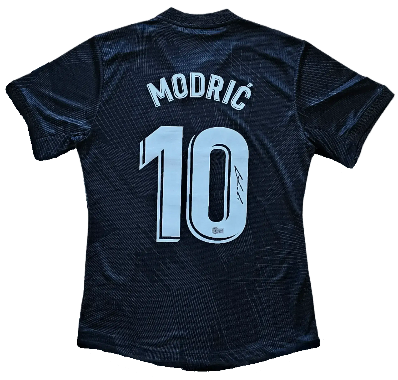 Back view showing No. 10, name MODRIĆ, and signature detail.