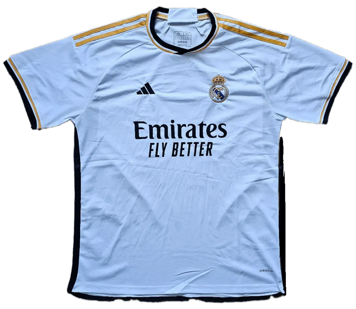 Front view of Luka Modric No. 10 Real Madrid home football shirt with adidas logo and Emirates sponsor.
