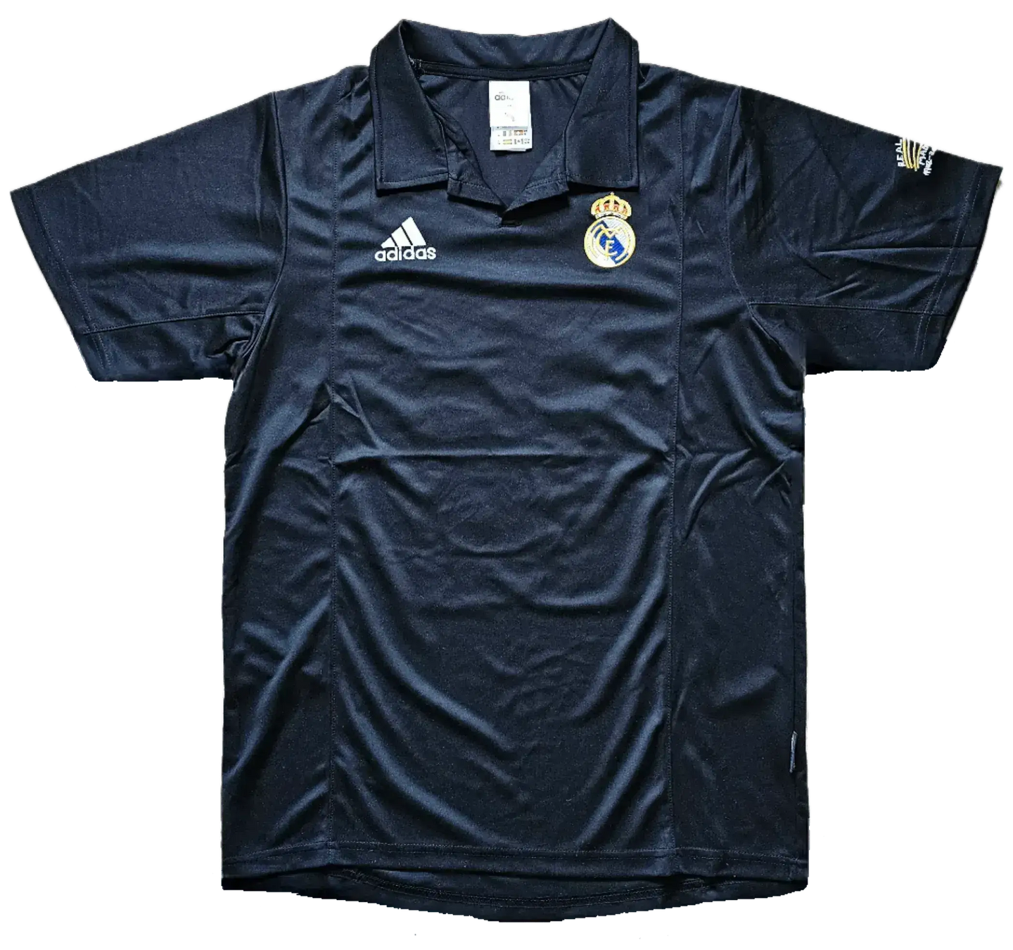 Front view of Ronaldo Nazário No. 11 Real Madrid away soccer jersey with crest and adidas logo.