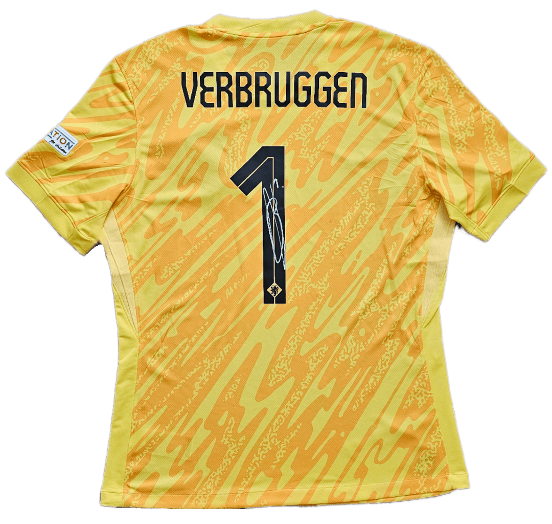 Bart Verbruggen 1 Holland Euro 2024 - Match Issued Shirt Signed | Youngest GK - Walkouts