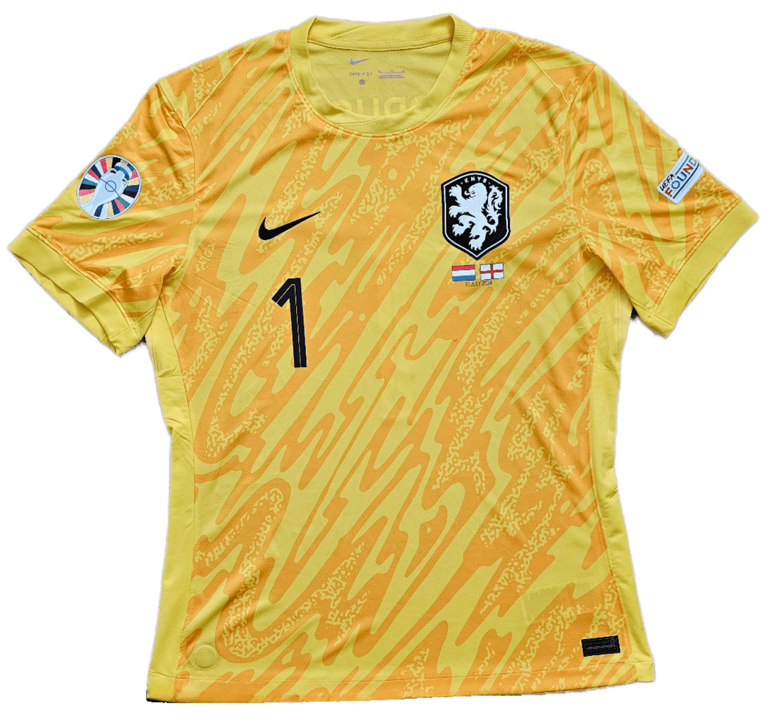 Bart Verbruggen 1 Holland Euro 2024 - Match Issued Shirt Signed | Youngest GK - Walkouts