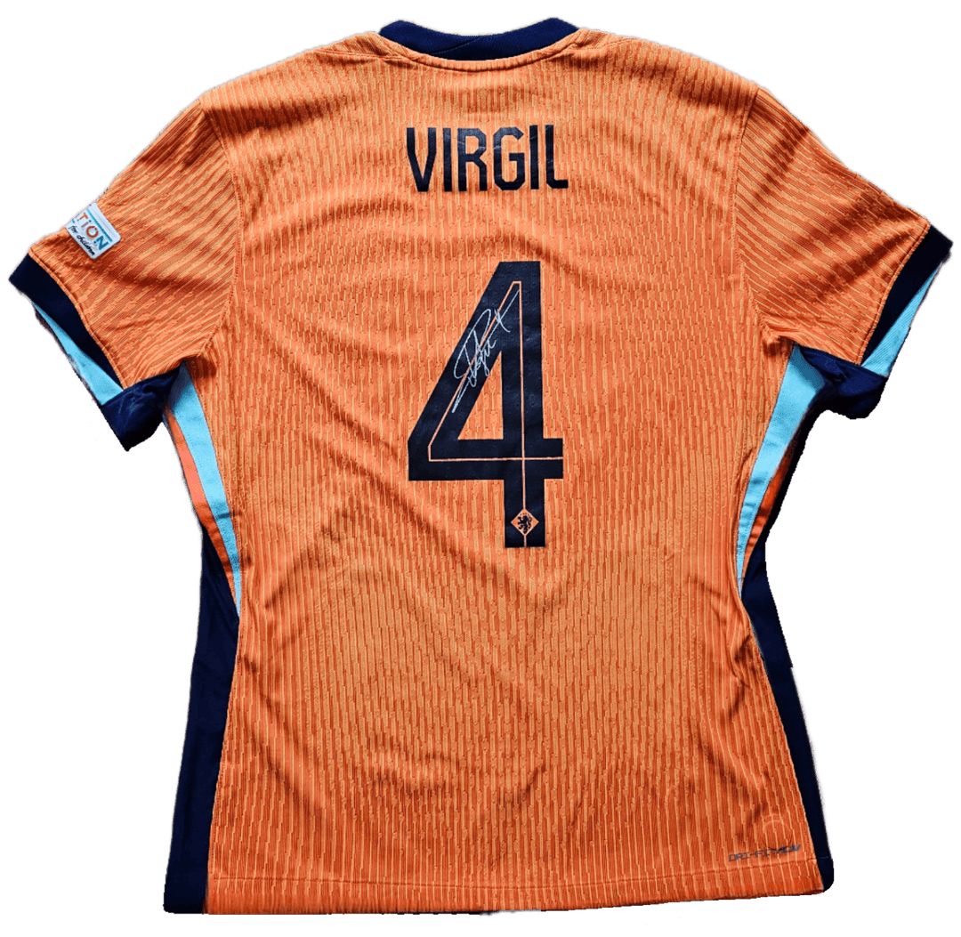 Virgil van Dijk 4 Holland Euro 2024 - Match Worn Shirt Signed | COA + Photo Match - Walkouts