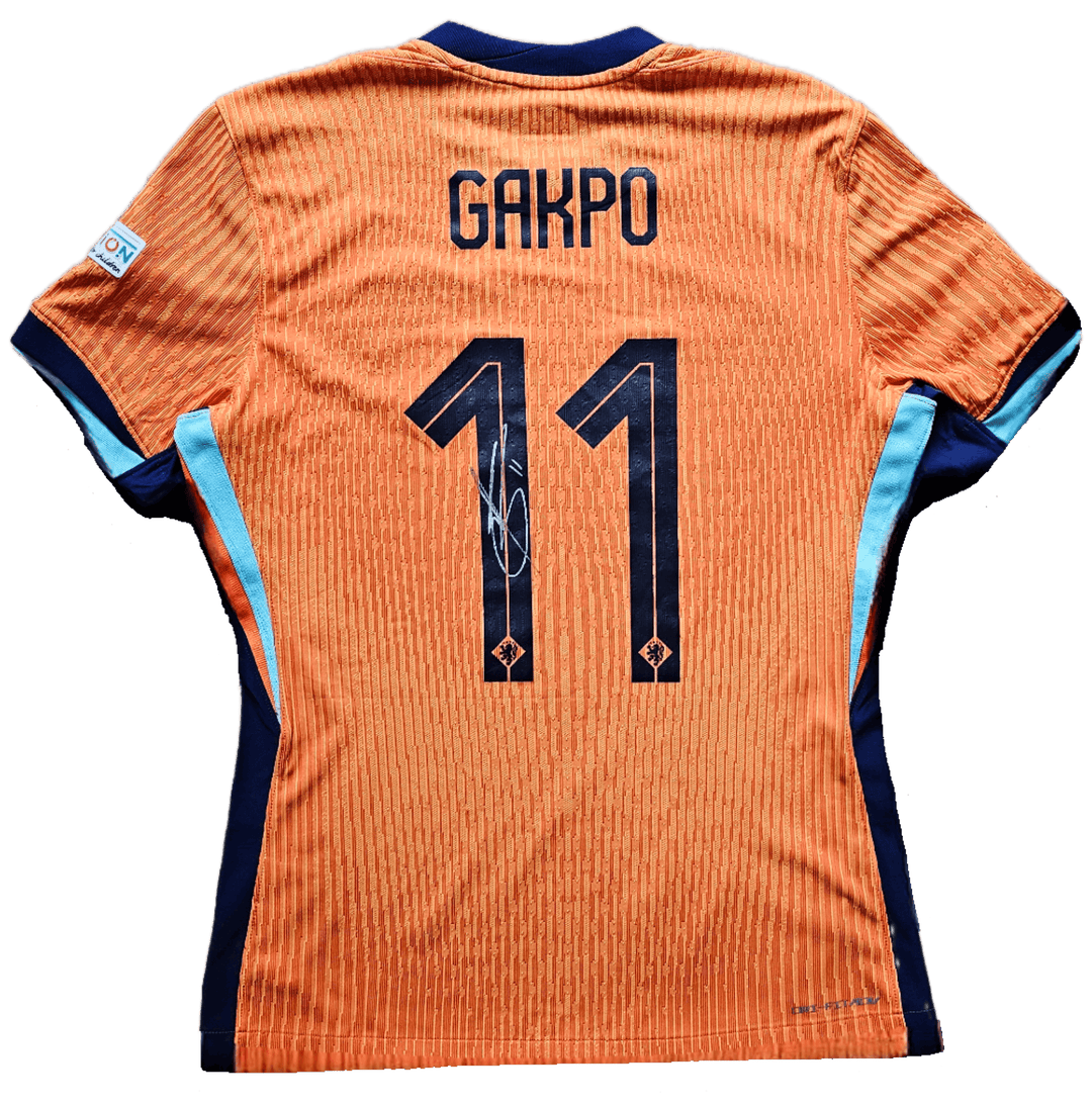 Cody Gakpo 11 Holland Euro 2024 - Match Worn Shirt Signed | Top Scorer - Walkouts