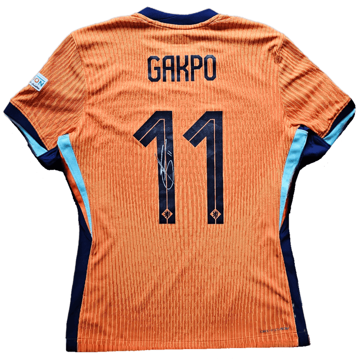 Cody Gakpo 11 Holland Euro 2024 - Match Worn Shirt Signed | Top Scorer - Walkouts