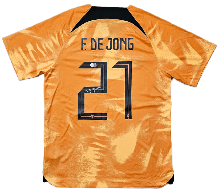 Frenkie de Jong 21 Netherlands 2022 Signed Shirt | Dutch Midfield Maestro Memorabilia - Walkouts