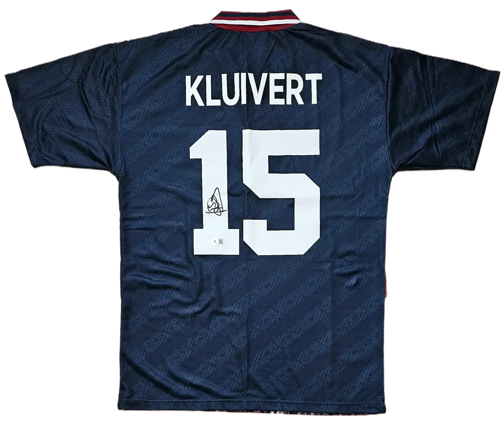 Back view displaying KLUIVERT and No. 15 with a visible signature detail.