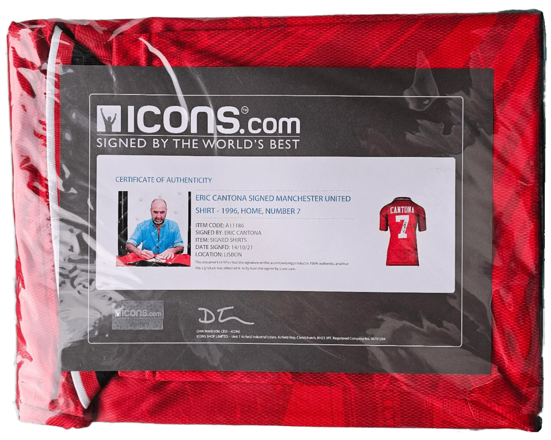 Eric Cantona 7 Manchester United 1996 Home - Signed Shirt | King Eric - Walkouts