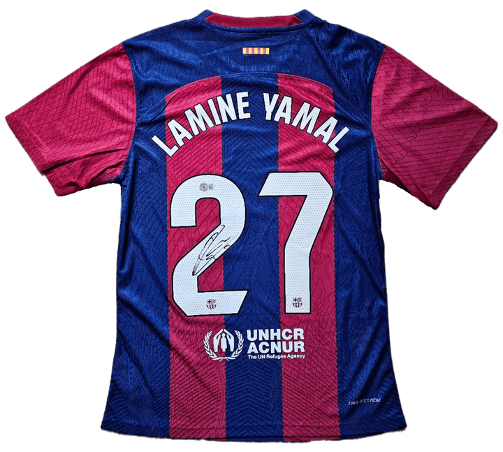 Lamine Yamal 27 Barcelona 2023-2024 - Signed Soccer Shirt | Young Superstar - Walkouts