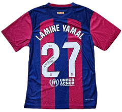 Lamine Yamal 27 Barcelona 2023-2024 - Signed Soccer Shirt | First ever Beckett COA - Walkouts