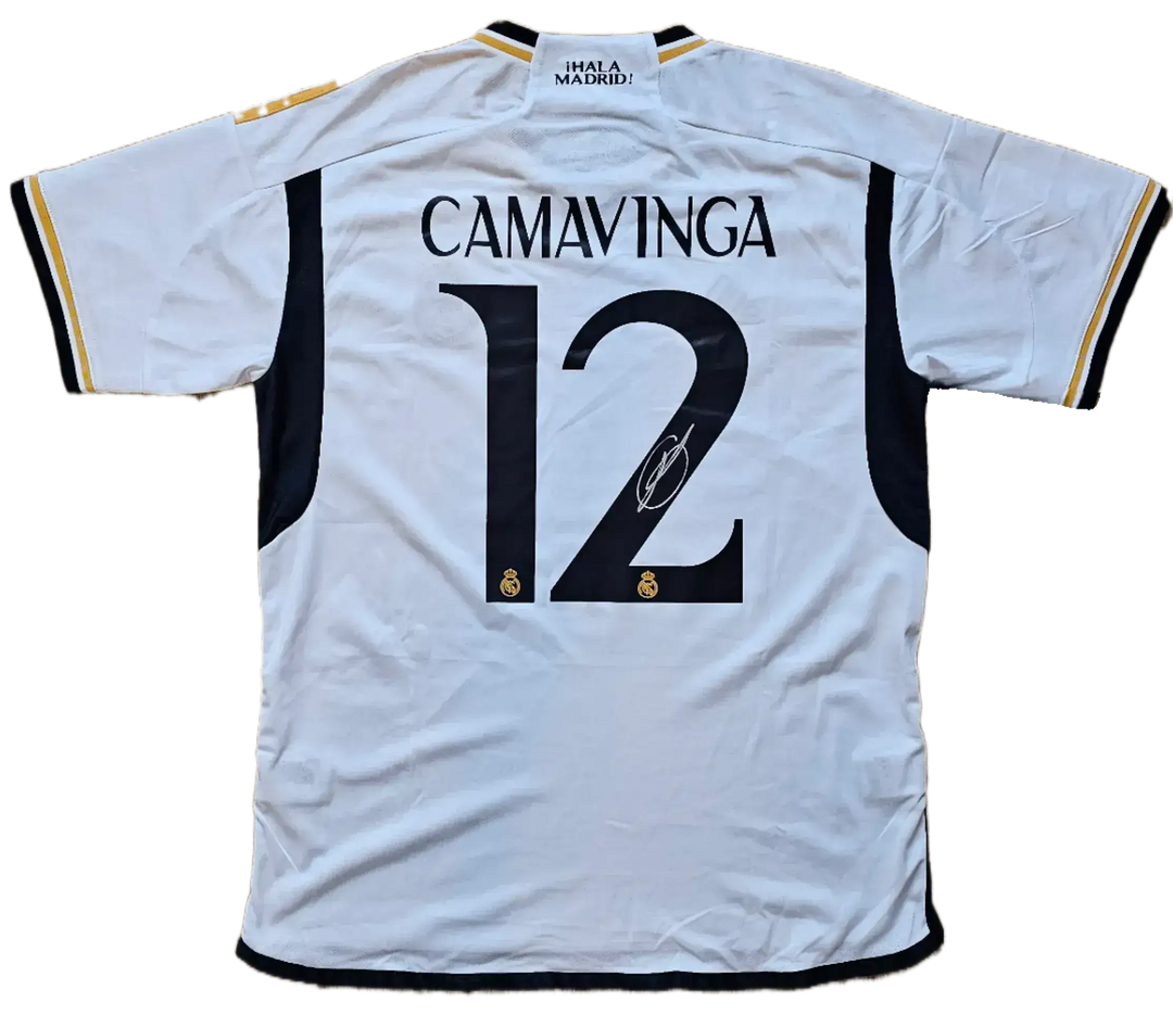 Eduardo Camavinga Signed Real Madrid Football Shirt 2023/24 | Champions League Winner - Walkouts