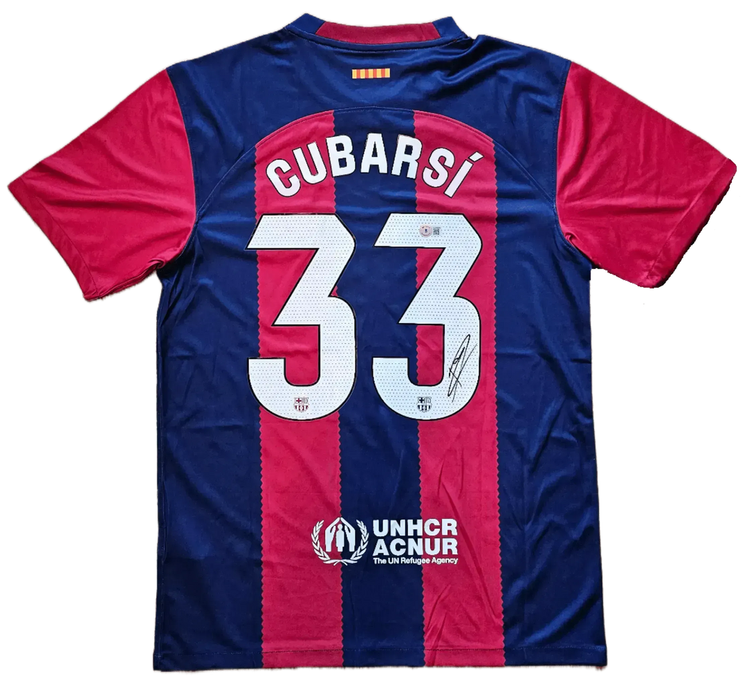 Pau Curbarsi 33 Barcelona 2023-2024 - Signed Soccer Shirt | First Ever Beckett - Walkouts