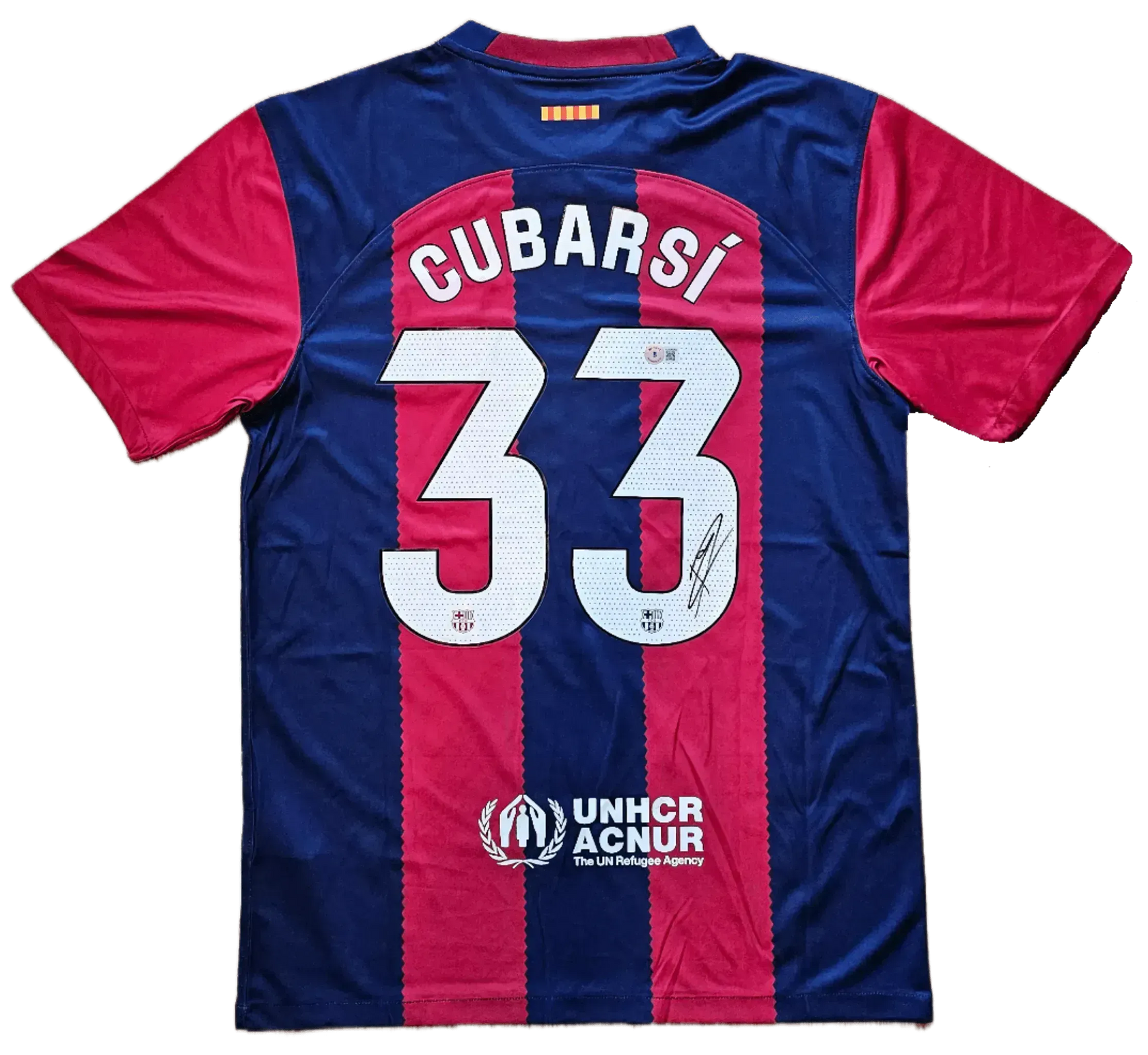 Pau Curbarsi 33 Barcelona 2023-2024 - Signed Soccer Shirt | First Ever Beckett - Walkouts