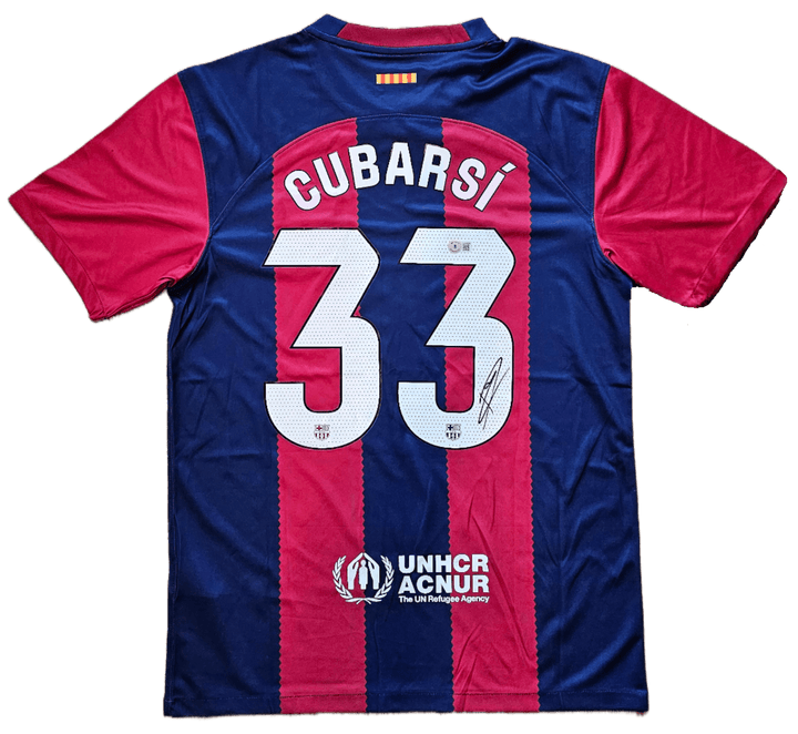 Pau Curbarsi 33 Barcelona 2023-2024 - Signed Soccer Shirt | First Ever Beckett - Walkouts