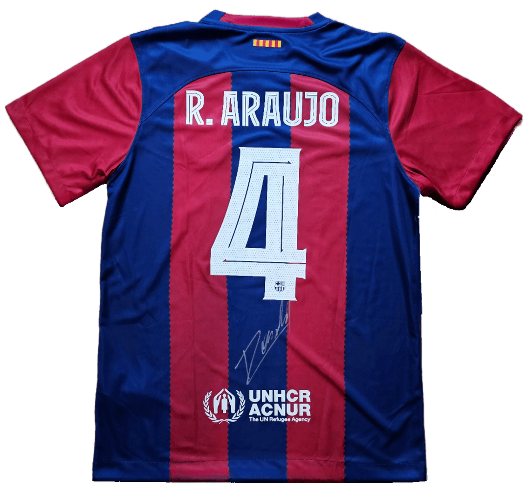 Ronald Araujo 4 Barcelona 2023-2024 - Signed Soccer Shirt | First Ever Beckett COA - Walkouts