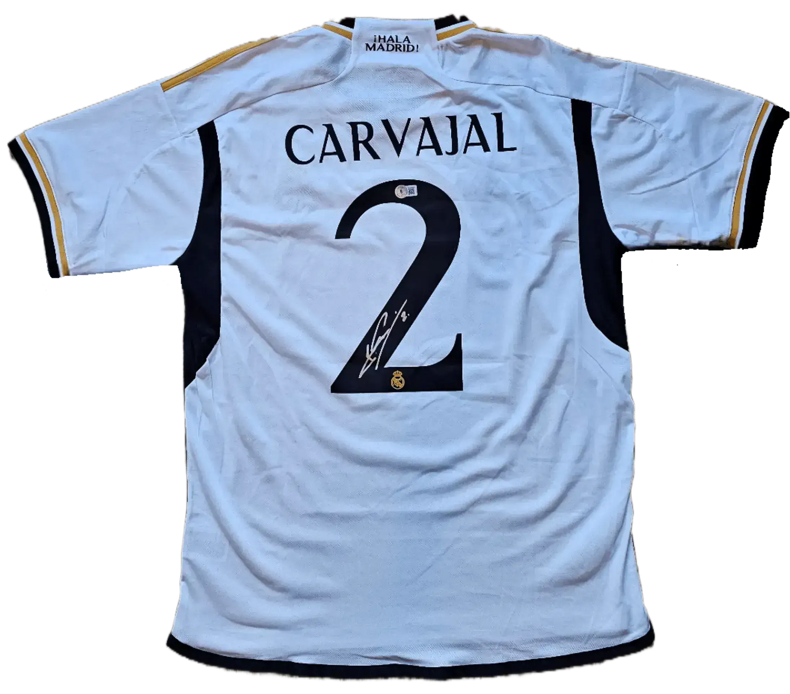 Back view showing number 2, Carvajal name, and signature.