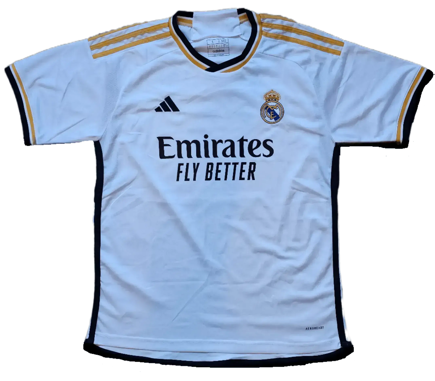 Front view of a Dani Carvajal signed Real Madrid football shirt featuring the Emirates sponsor logo.