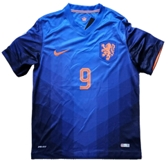 Robin van Persie 9 Holland 2014 - Signed Soccer Away Shirt | Flying Header Goal - Walkouts
