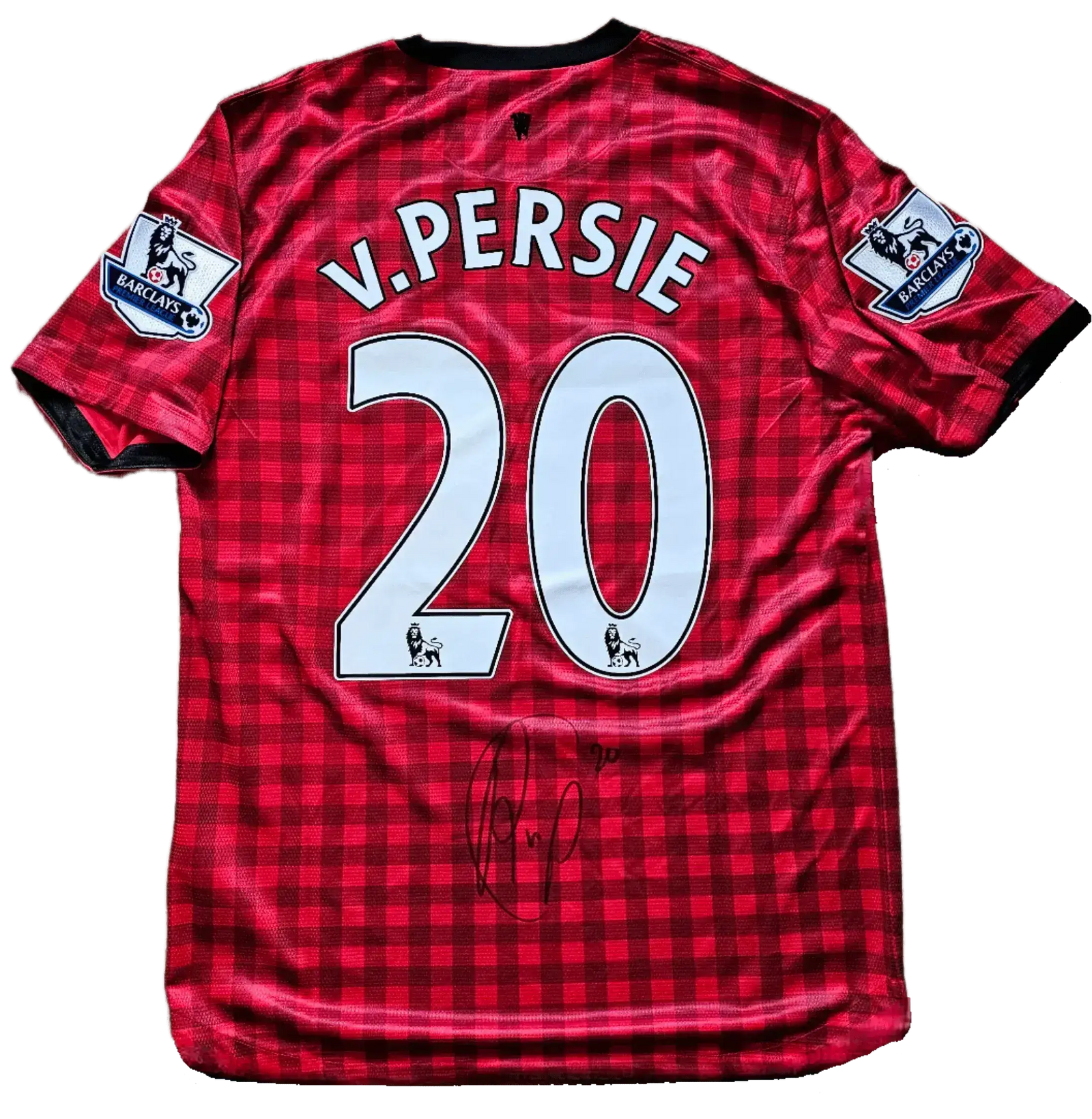 Back view showing No. 20, name V.Persie, and a visible signature.