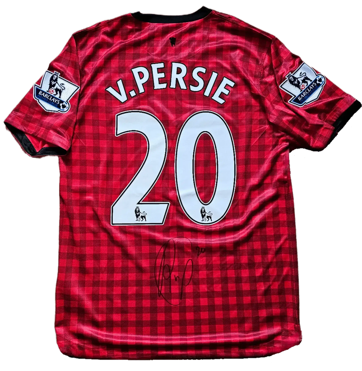Back view showing No. 20, name V.Persie, and a visible signature.