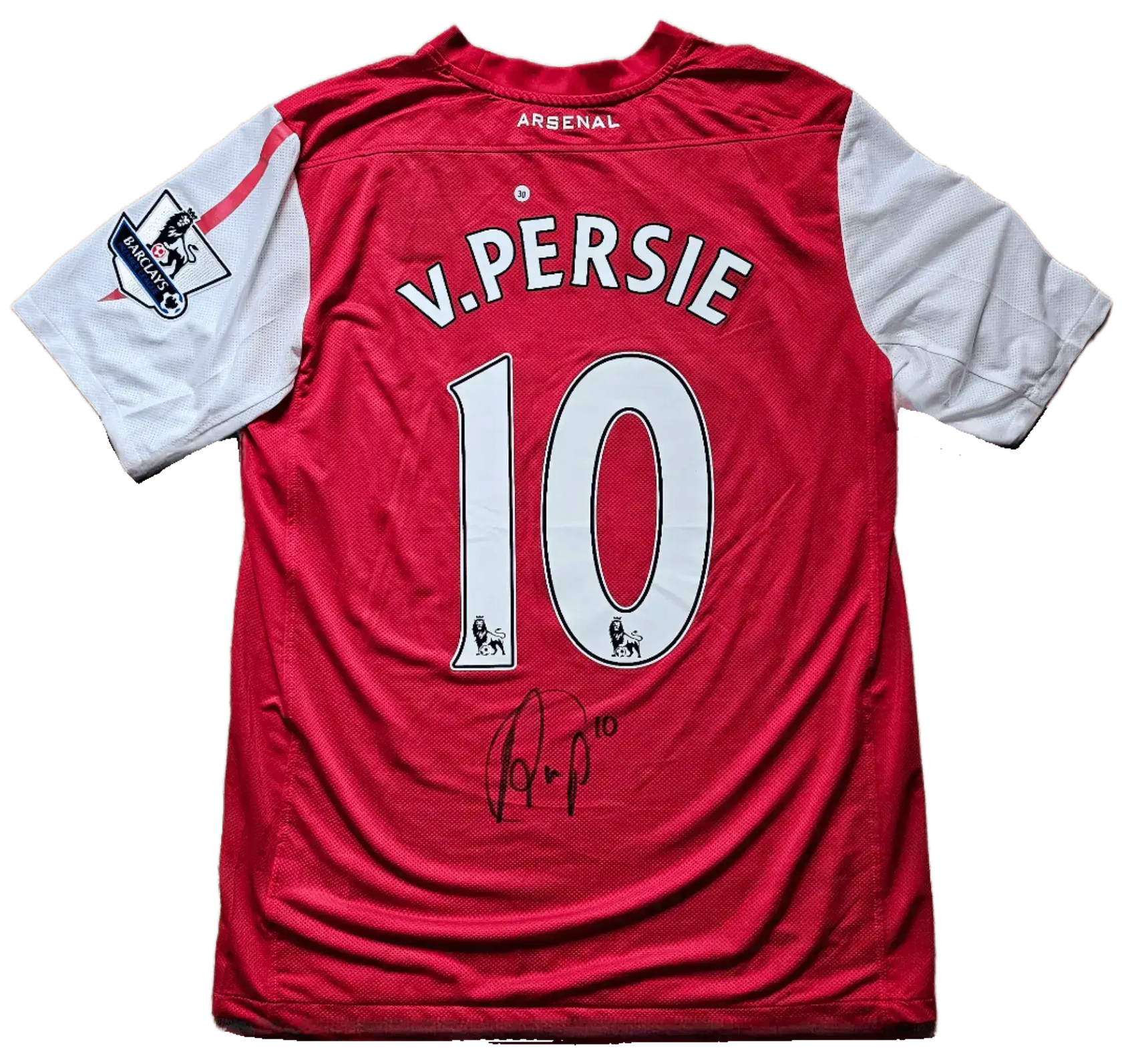 Robin van Persie 10 Arsenal 2011-2012 - Signed Soccer Jersey | Premier League Top Scorer - Walkouts