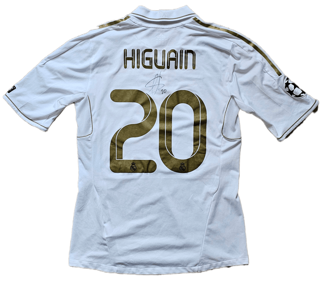 Gonzalo Higuain 20 Real Madrid 2011-2012 - Signed Soccer Shirt | Match-Worn Champions League Semi-Final - Walkouts